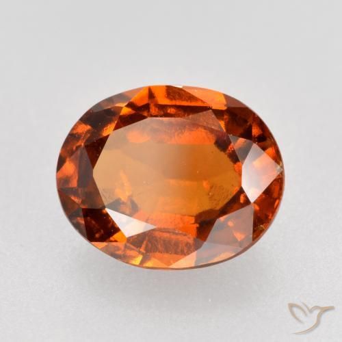 1.62 ct Orange Hessonite Garnet Stone, Natural Hessonite Garnet in Oval Facet Shape for Sale