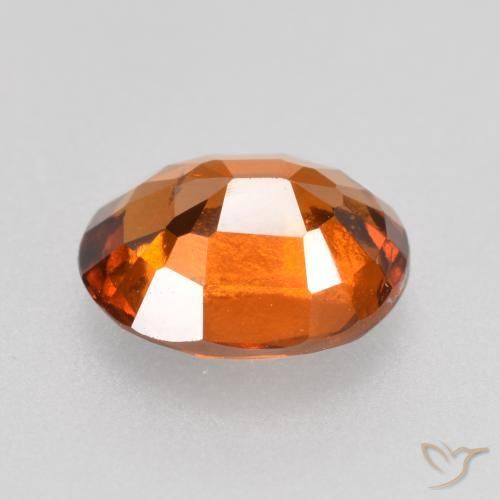 Hessonite Garnet Gemstone in 8.2 x 6.6 mm Size for Sale, Hessonite Garnet Stone in Deep Orange Color