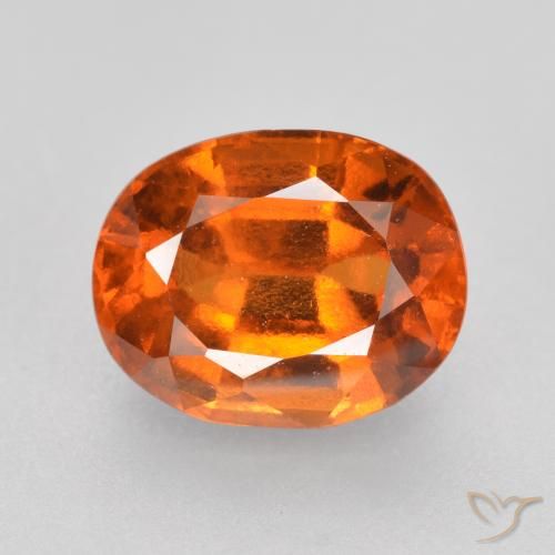 2.08ct Natural Deep Orange Hessonite Garnet, Oval, VVS-VS