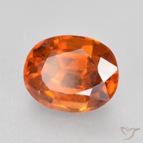 2.08 ct Orange Hessonite Garnet Stone, Natural Hessonite Garnet in Oval Facet Shape for Sale