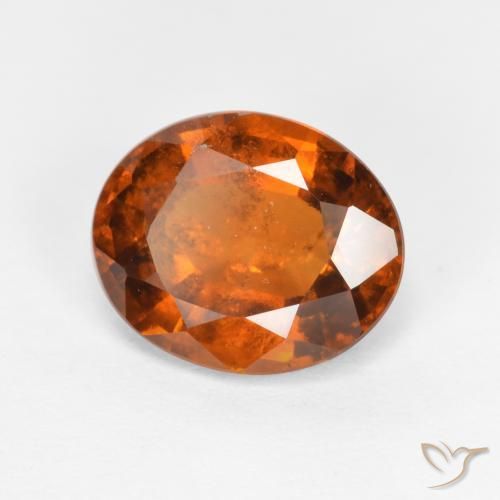2.03 ct Orange Hessonite Garnet Stone, Natural Hessonite Garnet in Oval Facet Shape for Sale