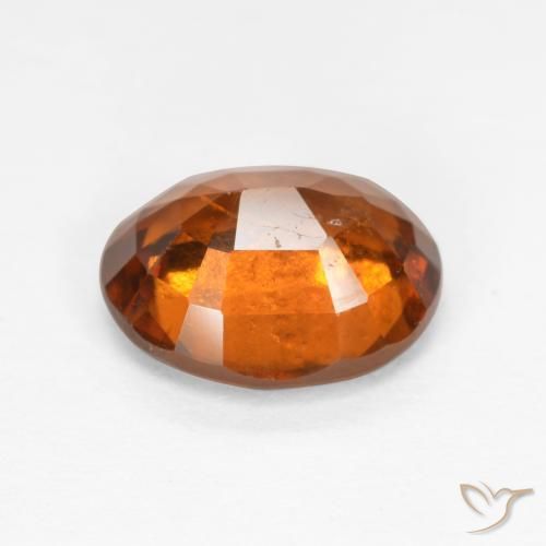 Hessonite Garnet Gemstone in 8.5 x 7.1 mm Size for Sale, Hessonite Garnet Stone in Amber Orange Color