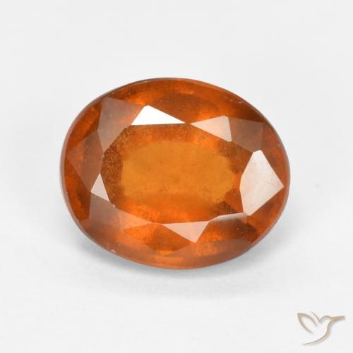 1.91ct Natural Medium Orange Hessonite Garnet, Oval, SI