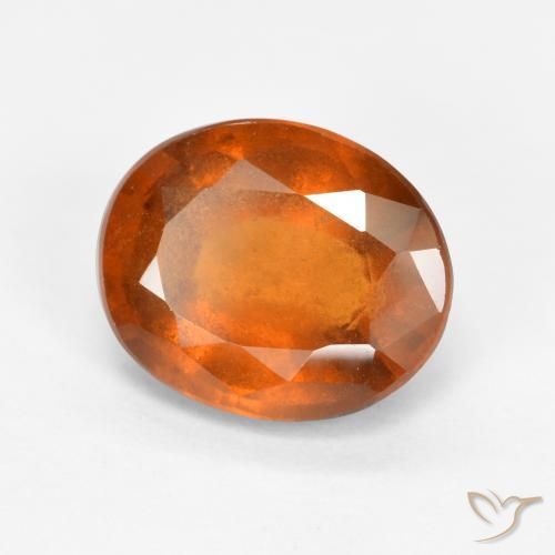 1.91 ct Orange Hessonite Garnet Stone, Natural Hessonite Garnet in Oval Facet Shape for Sale