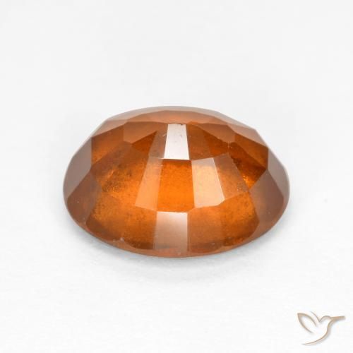 Hessonite Garnet Gemstone in 8.2 x 6.8 mm Size for Sale, Hessonite Garnet Stone in Medium Orange Color