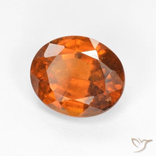 2.30 ct Orange Hessonite Garnet Stone, Natural Hessonite Garnet in Oval Facet Shape for Sale