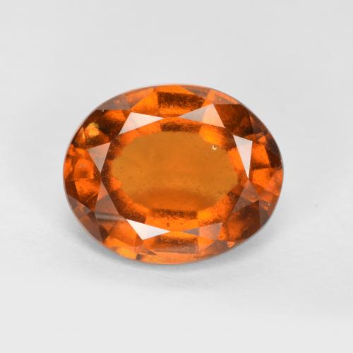2.20 ct Orange Hessonite Garnet Gemstone, Hessonite Garnet Gem in Oval Facet Shape for Sale.