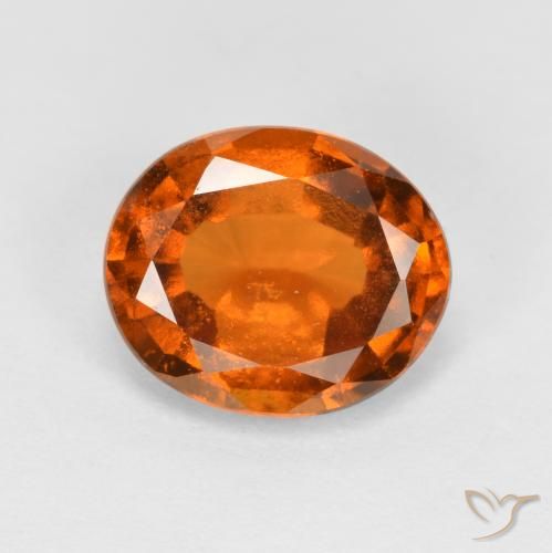 2.12ct Natural Deep Orange Hessonite Garnet, Oval, SI