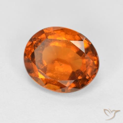 2.12 ct Orange Hessonite Garnet Stone, Natural Hessonite Garnet in Oval Facet Shape for Sale