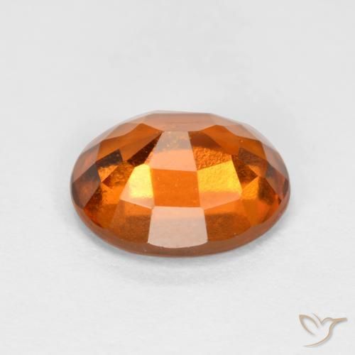 Hessonite Garnet Gemstone in 8.6 x 7.1 mm Size for Sale, Hessonite Garnet Stone in Deep Orange Color