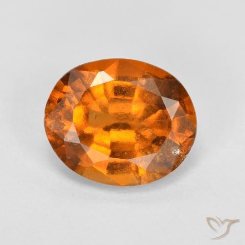 2.09ct Natural Medium Orange Hessonite Garnet, Oval, SI