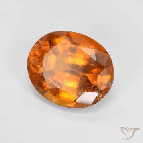 2.09 ct Orange Hessonite Garnet Stone, Natural Hessonite Garnet in Oval Facet Shape for Sale