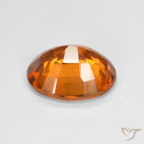 Hessonite Garnet Gemstone in 8.8 x 7.4 mm Size for Sale, Hessonite Garnet Stone in Medium Orange Color