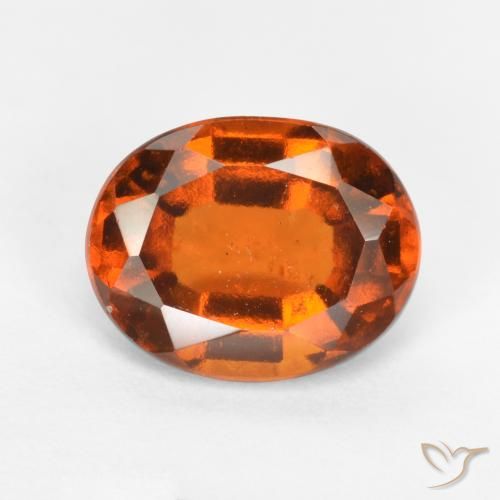 1.93ct Natural Deep Orange Hessonite Garnet, Oval, VS
