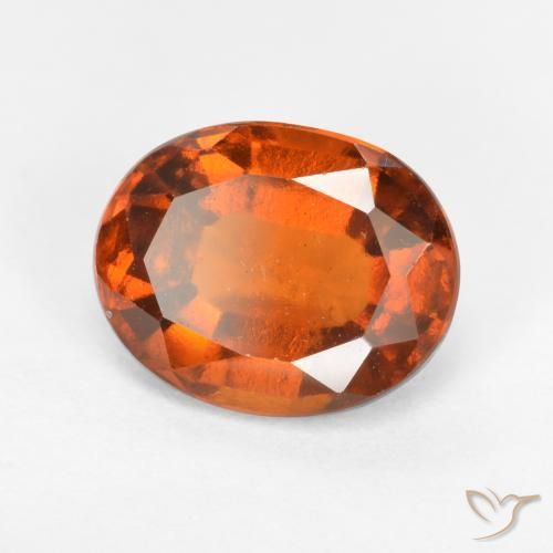 1.93 ct Orange Hessonite Garnet Stone, Natural Hessonite Garnet in Oval Facet Shape for Sale
