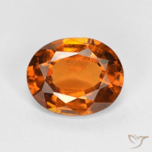 1.66ct Natural Medium Orange Hessonite Garnet, Oval, VS