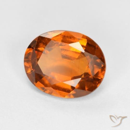1.66 ct Orange Hessonite Garnet Stone, Natural Hessonite Garnet in Oval Facet Shape for Sale