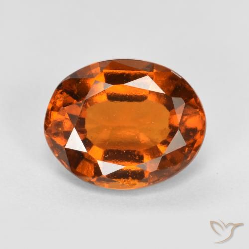 2.52ct Natural Medium-Dark Orange Hessonite Garnet, Oval, VS