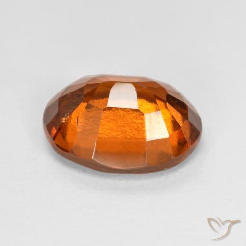 Hessonite Garnet Gemstone in 9.2 x 7.4 mm Size for Sale, Hessonite Garnet Stone in Medium-Dark Orange Color