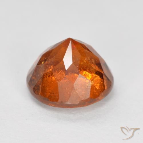 Hessonite Garnet Gemstone in 7 mm (calibrated) Size for Sale, Hessonite Garnet Stone in Medium Orange Color