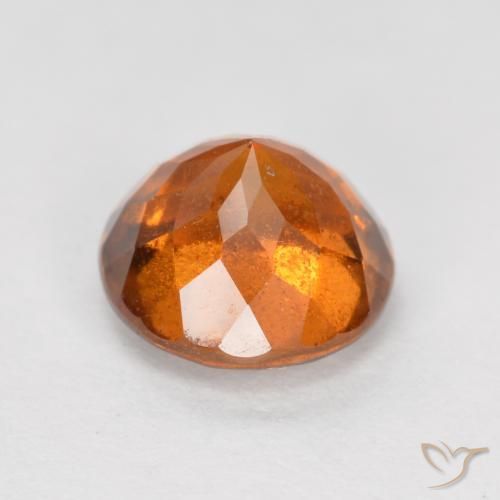 Hessonite Garnet Gemstone in 7 mm (calibrated) Size for Sale, Hessonite Garnet Stone in Medium Orange Color