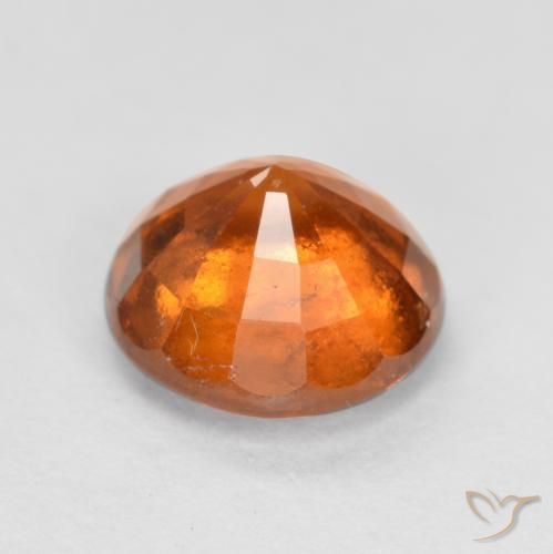 Hessonite Garnet Gemstone in 7 mm (calibrated) Size for Sale, Hessonite Garnet Stone in Medium Orange Color