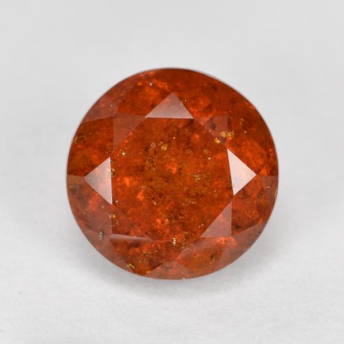 Medium Red Hessonite Garnet Gem - 2ct Round Facet (ID: 563528)