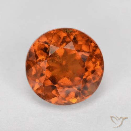 1.76ct Natural Deep Orange Hessonite Garnet, Round, VS-SI