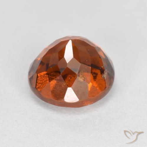 Hessonite Garnet Gemstone in 6.5 mm (calibrated) Size for Sale, Hessonite Garnet Stone in Deep Orange Color
