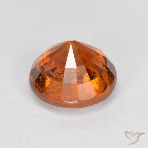 Hessonite Garnet Gemstone in 7 mm (calibrated) Size for Sale, Hessonite Garnet Stone in Deep Orange Color
