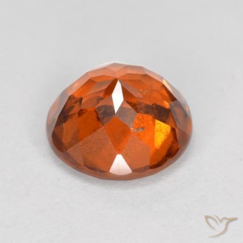 Hessonite Garnet Gemstone in 7 mm (calibrated) Size for Sale, Hessonite Garnet Stone in Medium Orange Color