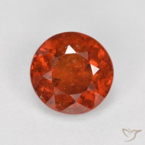 1.41ct Natural Reddish Orange Hessonite Garnet, Round, SI