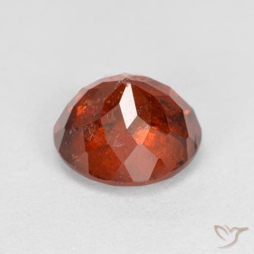 Hessonite Garnet Gemstone in 6.5 mm (calibrated) Size for Sale, Hessonite Garnet Stone in Reddish Orange Color