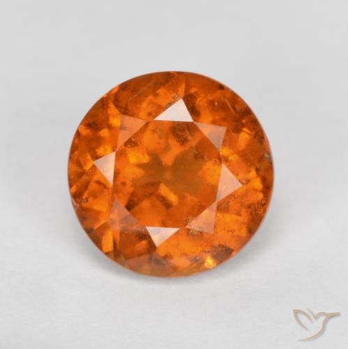 1.50ct Natural Deep Orange Hessonite Garnet, Round, SI