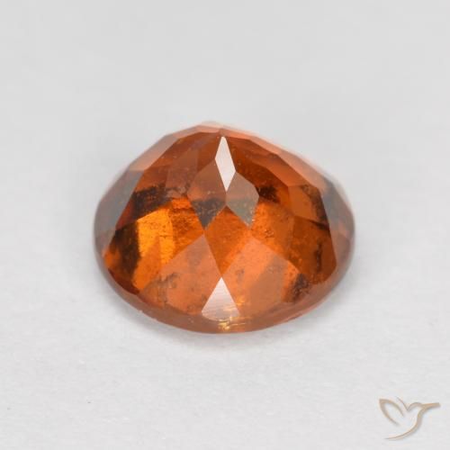 Hessonite Garnet Gemstone in 6.5 mm (calibrated) Size for Sale, Hessonite Garnet Stone in Deep Orange Color