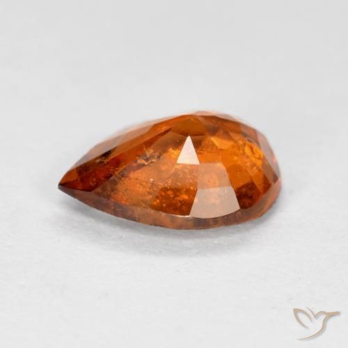 Hessonite Garnet Gemstone in 7.4 x 5.5 mm Size for Sale, Hessonite Garnet Stone in Medium-Dark Orange Color