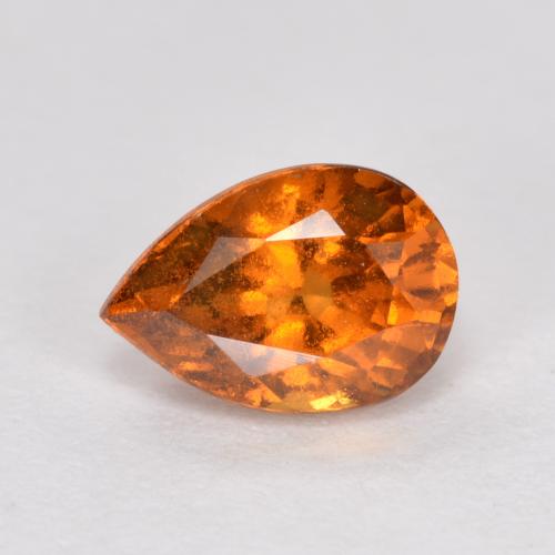0,89 ct birnenschliff oranger Hessonit-Granat aus Madagaskar, Größe 6,8 x 4,8mm, Garantiert natürlicher Edelstein, VS-SI Reinheit, 1 Stück Hessonit-Granat in Tieforange Farbe, Mohs-Härte von 6,5 - 7,5 Geeignet für den täglichen Gebrauch im Schmuck, Photo A