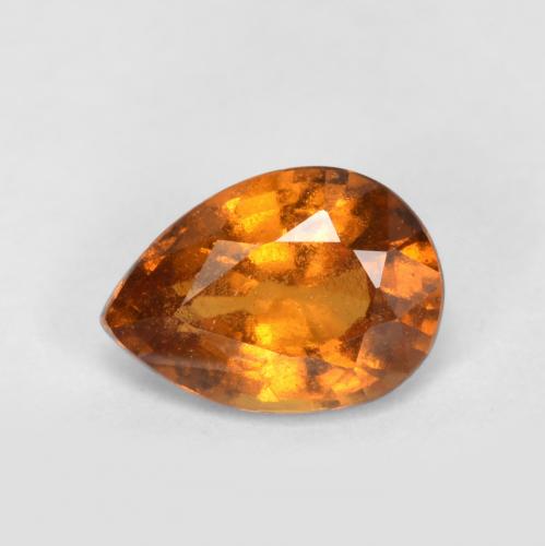 Naranja medio Granate Hesonita Gema - 0.7ct Corte en forma de pera (ID: 563567)