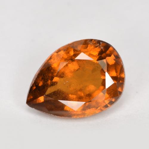 tieforange Hessonit-Granat Edelstein - 1.2ct Birnen Schliff (ID: 563570)
