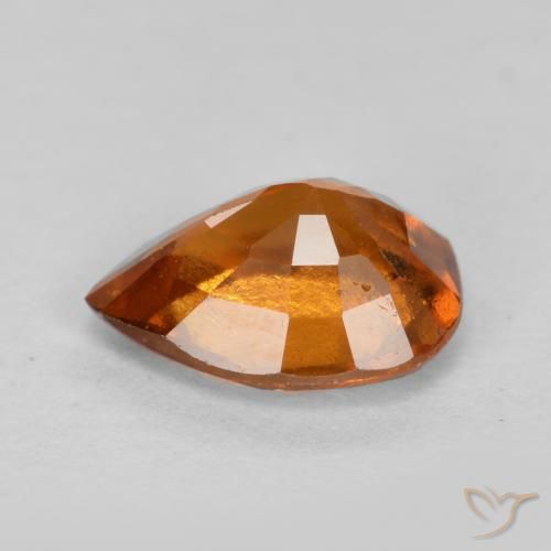 Hessonite Garnet Gemstone in 7.4 x 5.5 mm Size for Sale, Hessonite Garnet Stone in Medium-Dark Orange Color