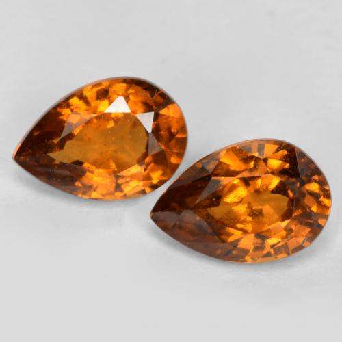 Naranja terroso Granate Hesonita Gema - 0.8ct Corte en forma de pera (ID: 563572)