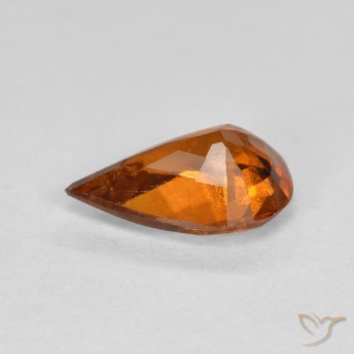 Hessonite Garnet Gemstone in 7.9 x 5.4 mm Size for Sale, Hessonite Garnet Stone in Reddish Orange Color