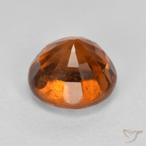Hessonite Garnet Gemstone in 7 mm (calibrated) Size for Sale, Hessonite Garnet Stone in Deep Orange Color