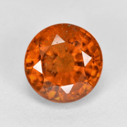 Fire Orange Hessonite Garnet Gem - 1.9ct Round Facet (ID: 563583)