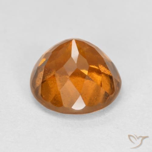 Hessonite Garnet Gemstone in 7 mm (calibrated) Size for Sale, Hessonite Garnet Stone in Medium Orange Color