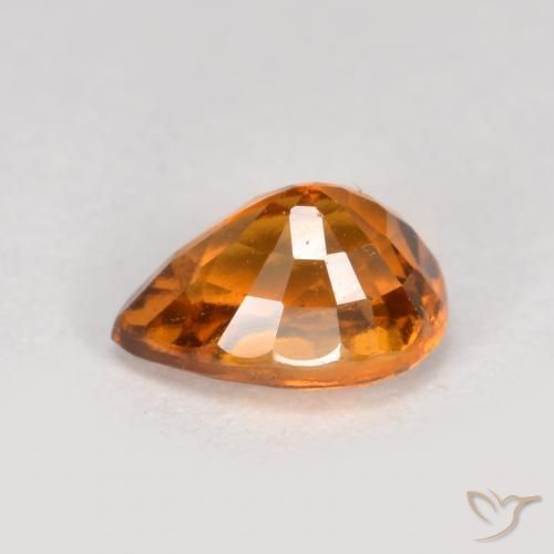 Hessonite Garnet Gemstone in 6.6 x 4.7 mm Size for Sale, Hessonite Garnet Stone in Medium Orange Color