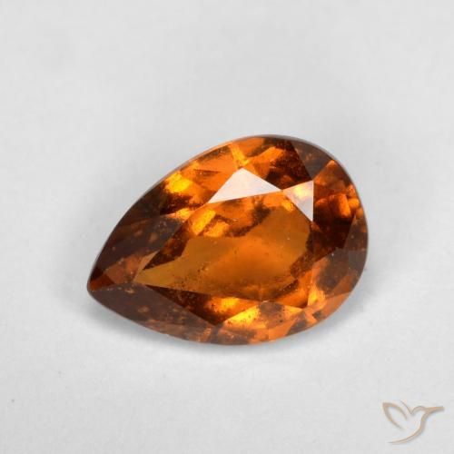 Amber Orange Гранат Гессонит Камень - 0.8ct Фасетная Груша (ID: 563801)