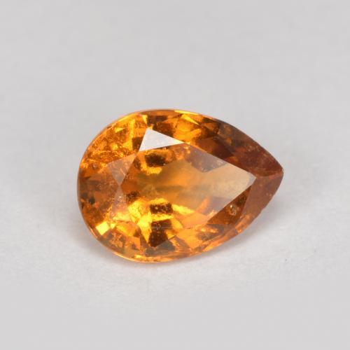 tieforange Hessonit-Granat Edelstein - 0.7ct Birnen Schliff (ID: 563803)
