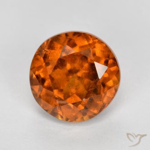 1.70ct Natural Medium-Dark Orange Hessonite Garnet, Round, VS