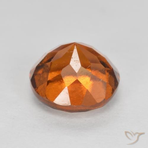 Hessonite Garnet Gemstone in 7 mm (calibrated) Size for Sale, Hessonite Garnet Stone in Medium-Dark Orange Color